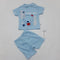 Imported Baby suit for summer - teddy bear blue