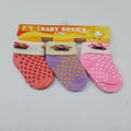 pack of 3 socks peach purple pink dotted