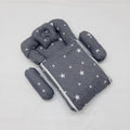 CARRY NEST WITH PILLOW - GREY WHITE STARS