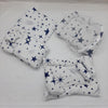 8 PIECES  BABY BEDDING white dark blue stars