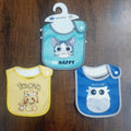 Imported Pack of 3 bibs sea green cat