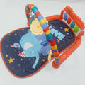 Baby play gym mat with piano music elephant orange