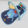 Baby play gym mat with piano music elephant blue