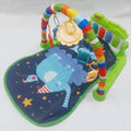 Baby play gym mat with piano music elephant green
