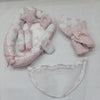 8 pieces snuggle bed pink hearts