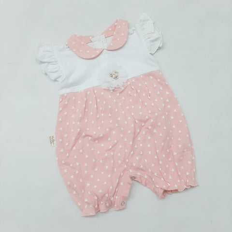 Baby girl Romper  -  flower hearts