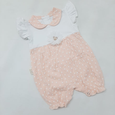 Baby girl Romper  -  flower hearts