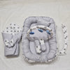 6 pieces snuggle with Rattles Grey white Stars