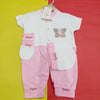 Turkish Baby Romper Half Sleeves pink Butterfly