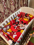 8 Pieces Cot Set Red mickey