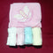 Baby bath towel with 4 face towels