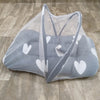 Mosquito Net- grey white hearts