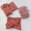 8 Pieces Baby Bedding coral white hearts