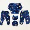 5 pieces Baby Suit for winter - dark blue bear stars