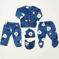 5 pieces Baby Suit for winter - dark blue cat