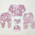5 pieces Baby Suit for winter - light pink bear