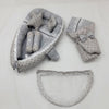 8 pieces snuggle Bed grey white hearts