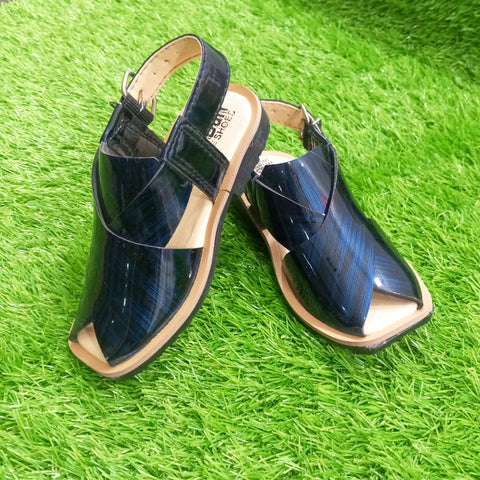 Peshawari Chappal - Navy Blue - 03