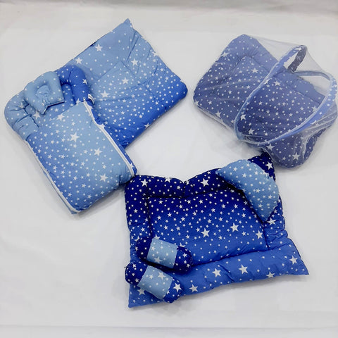 Little Stars - 8 Pieces Bedding Set - Blue Stars