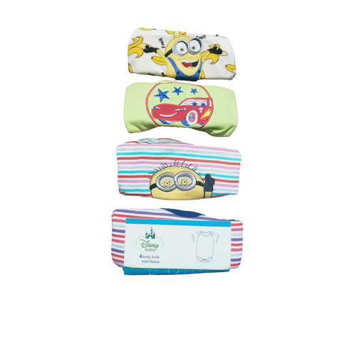 Pack Of 4 Baby Body Suit Disnep minion banana