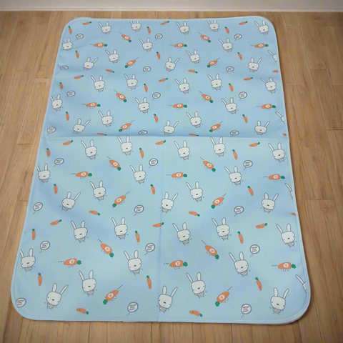 Diaper Changing Sheet blue Rabbit carrot