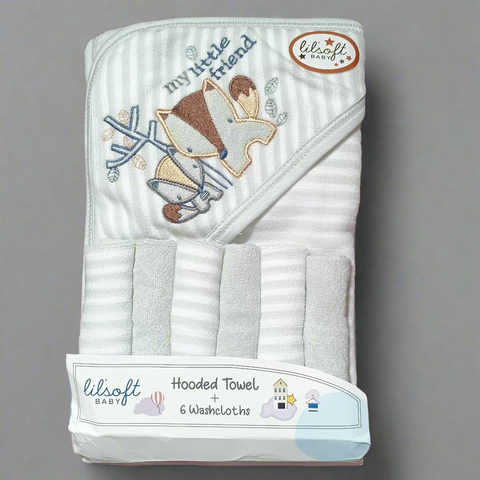 Baby Bath Towel With 6 Face Towels