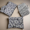 8 PIECES  BABY BEDDING GREY CAT