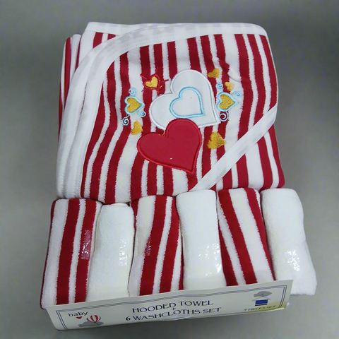 Baby Bath Towel With 6 Face Towels