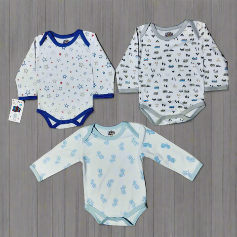 Pack Of 3 Body Suits cycle star bus car