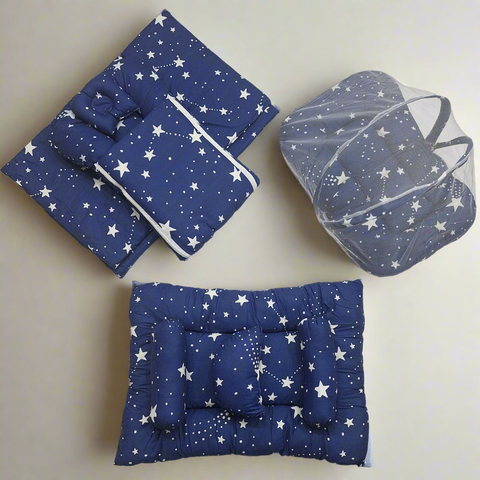 8 Pieces Baby Bedding set Blue STARS VOL-14-8