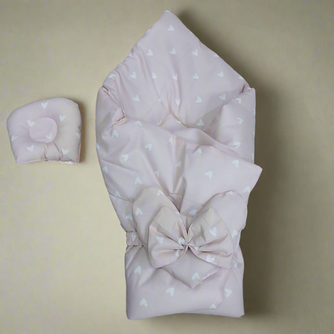 Bow Hearts Ribbon Carry Nest pink white hearts