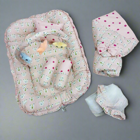 6 Pieces Rattle snuggle pink tiger