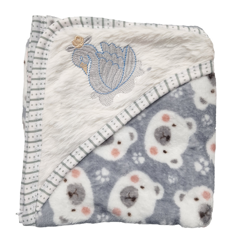 Hooded Warm Wrapping Sheet Bear