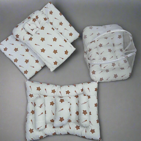8 Pieces Baby Bedding set white golden stars Vol-29-8