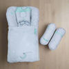 CARRY NEST WITH PILLOWS - LIGHT GREY BEAR STARS