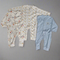 Pack of 3 sleep suit -  blue clouds