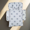 CARRY NEST WITH PILLOW - WHITE GREY STARS