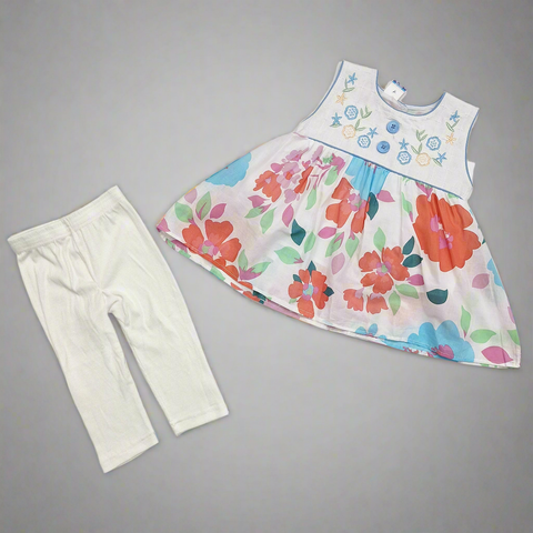Street Six - Frock - White - Flowers