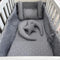 8 Pieces Cot Set Grey dots