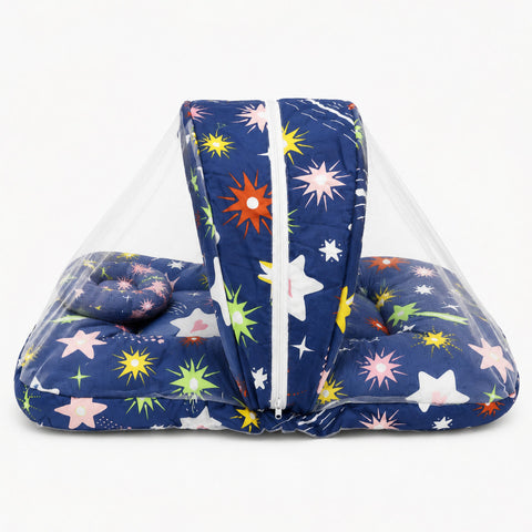 Mosquito Bed Net - Blue Glowing stars