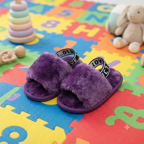 Baby sandal fur purple