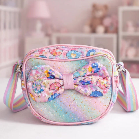 Girl's - Fashion Crossbody Bag - Pink - Bow Stars - 118804