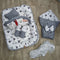 6 Pieces Rattle snuggle grey hearts