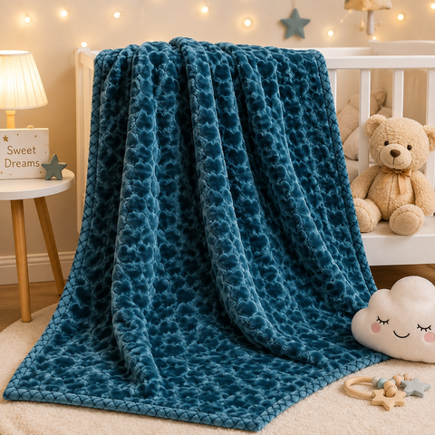 Imported Double Ply Blanket Hearts Overall Green