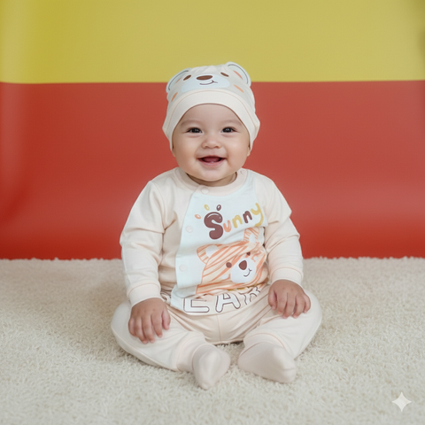 3 Pieces Baby Suits For Summer Bear sunny