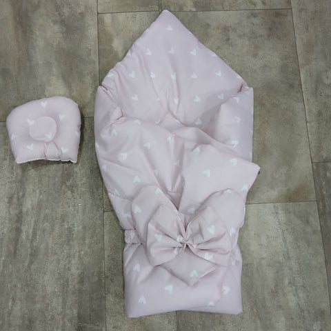 Bow Hearts Ribbon Carry Nest pink white hearts