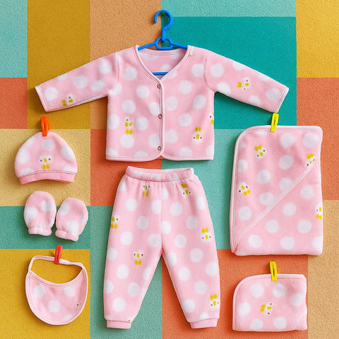 8 pieces Baby Suit For Winter pink penguin