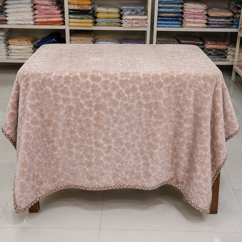 Imported Double Ply Blanket Hearts Overall Light Brown