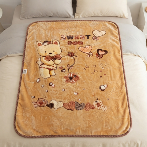 Imported Baby Blanket Double Ply Brown sweet sea