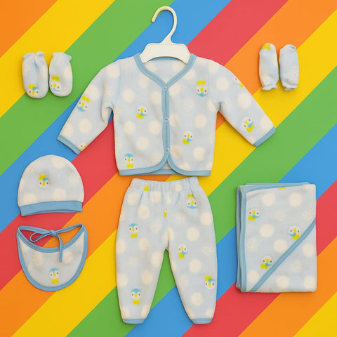 8 pieces Baby Suit For Winter blue penguin